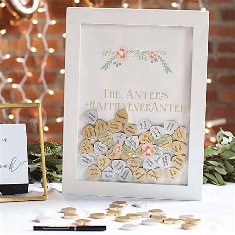 A wedding guest book no longer needs to be pen and bound paper. Personalized Heart Drop Guest Book Shadow Box | Wedding ...