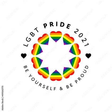 Lgbt Pride Logo Pride 2021 Badge Logo With Lgbt Rainbow Flag Heart