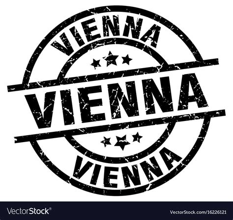 Vienna Black Round Grunge Stamp Royalty Free Vector Image