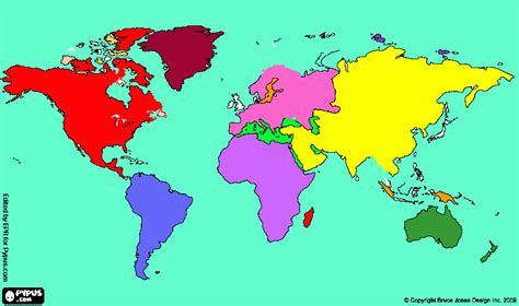 Juegos De Geografía Juego De Mapa Mundi Continentes Y Océanos