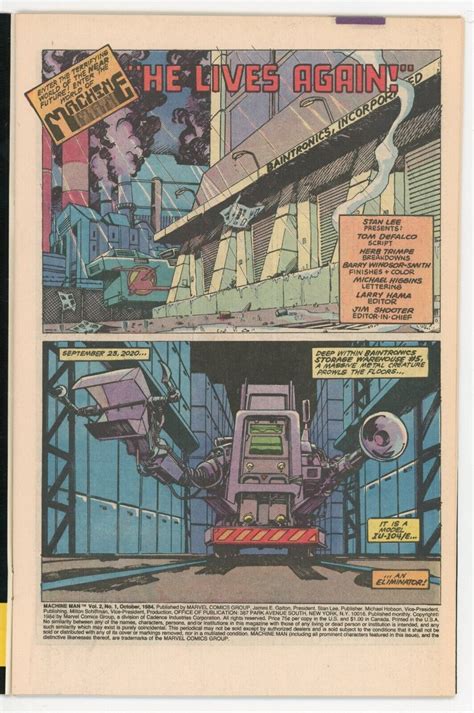 Machine Man 1 4 Vfnm 90 Marvel 1984 Copper Age Complete Miniseries Set