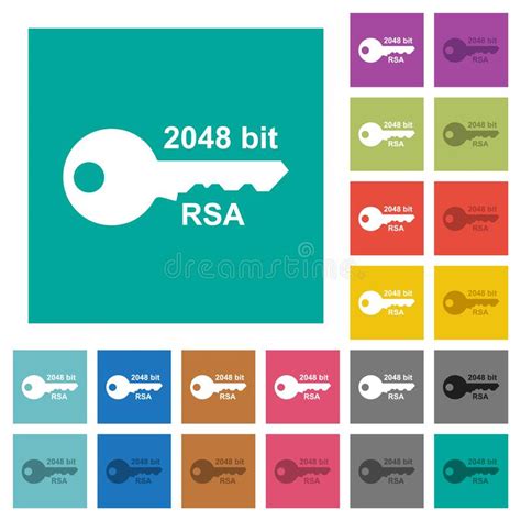 2048 Bit Rsa Encryption Round Flat Multi Colored Icons Stock Vector