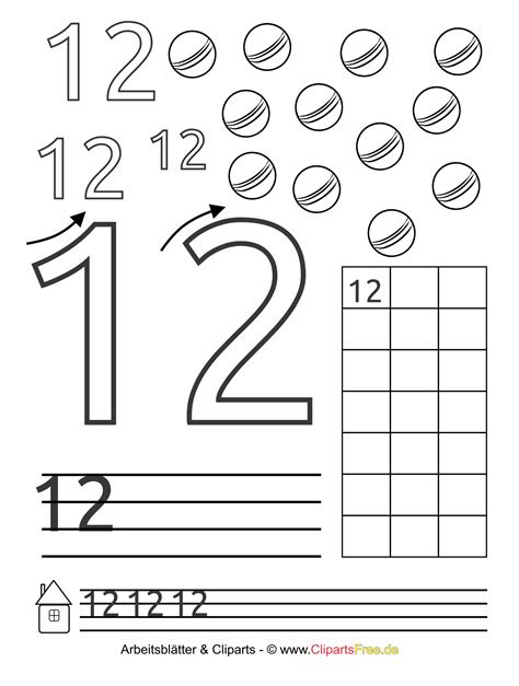 Matheaufgaben klasse 1 mit lösungen ausdrucken und loslegen! 12 - Zahlen ausdrucken gratis