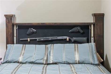 Hidden Gun Headboard Custom Wood Furniture American Concealed