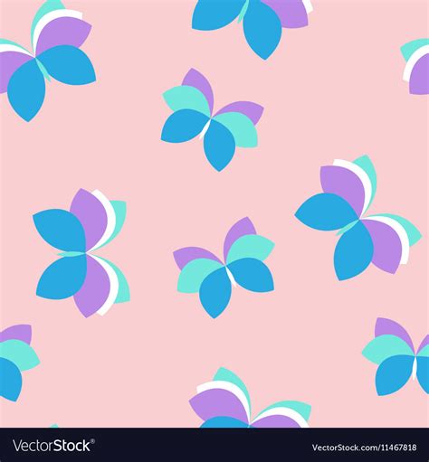 Seamless Pink Pattern With Purple And Blue Vector Image