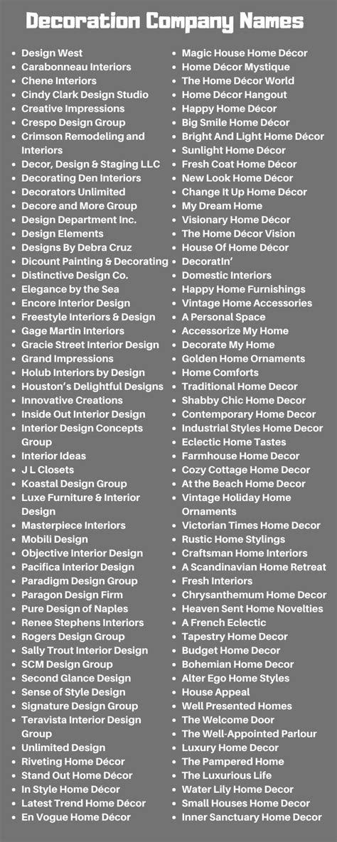 Top 10 Names For A Home Decor Business That Will Make Your Brand Stand Out