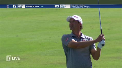 Adam Scott Hits The Flagstick To Set Up Birdie At Shriners