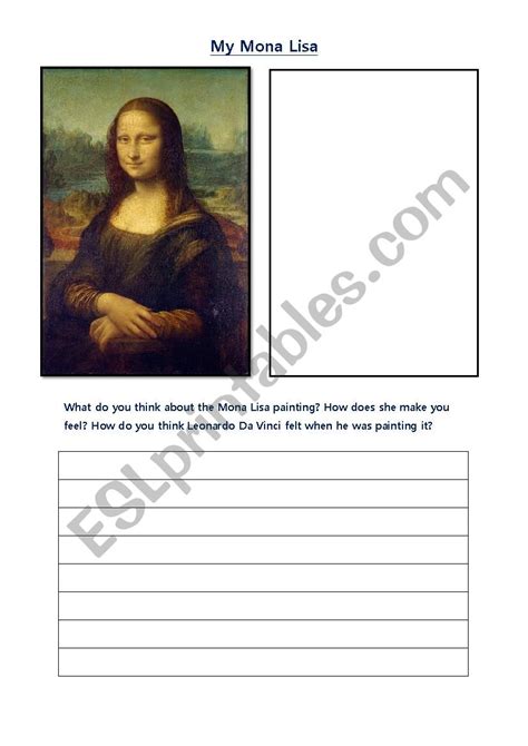 Mona Lisa Esl Worksheet By Nikkig1111