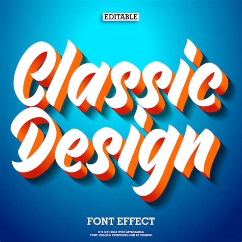 Premium Vector 3d Classic Design Text Effect
