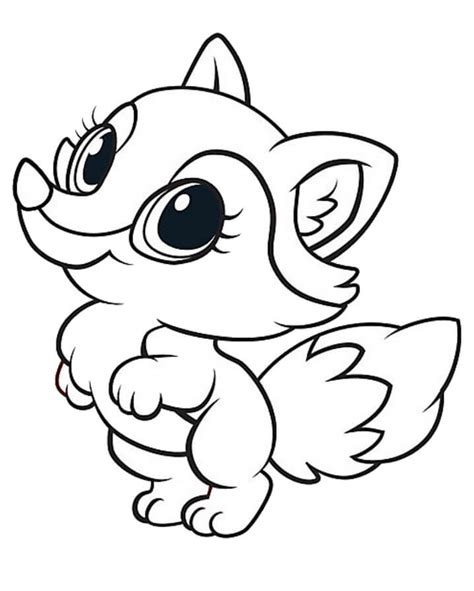 Cute Baby Fox Coloring Page - Free Printable Coloring Pages for Kids