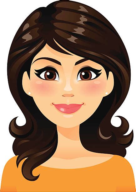 Cartoon Girl With Brown Hair Clip Art Library