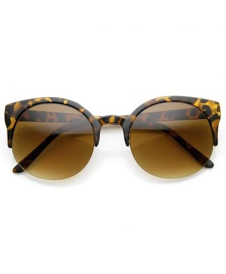 retro half frame semi rimless p3 round horn rimmed sunglasses matte tortoise c011g5mjphd