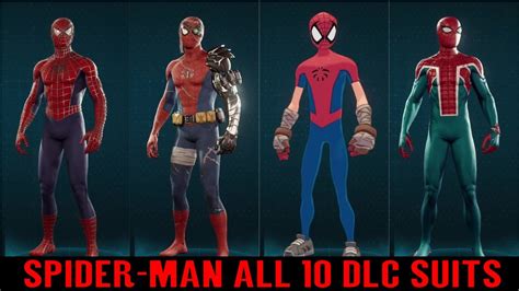 Spider Man Ps4 🕸 All 10 Dlc Suits 🕸 The Heist Turf Wars Silver