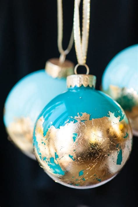 Diy Painted Gold Leaf Ornaments The Sweetest Occasion
