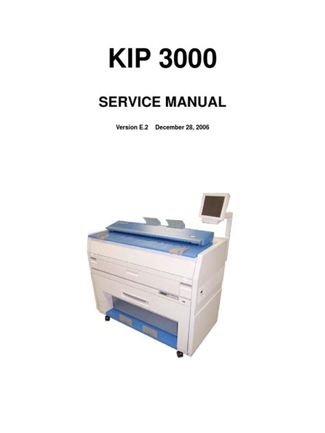 Kip 3000 operation & user's manual. Kip 3000 Service Manual | Image Scanner | Photocopier