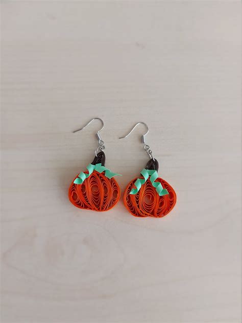 Halloween Earring Quilling Pumpkin Quilling Jewelry Pumpkin Etsy