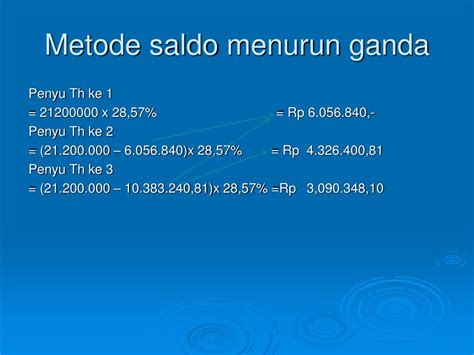 Contoh soal penyusutan metode garis lurus : Contoh Soal Penyusutan Aktiva Tetap Metode Menurun Ganda