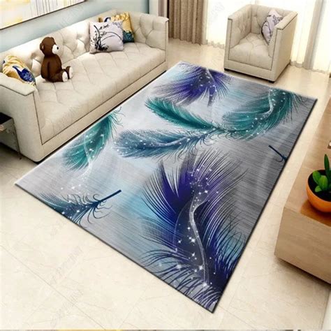 Nordic Style Carpets Feather 3d Printed Living Room Bedroom Large