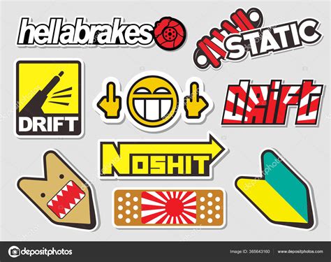 Japanese Car Decals Stickers Vector Format Stock Vector Image By