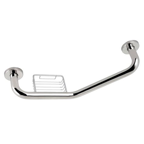 Meridian Gbs141012cs1 10 Inch X 12 Inch Angled Grab Bar With Soap Hold