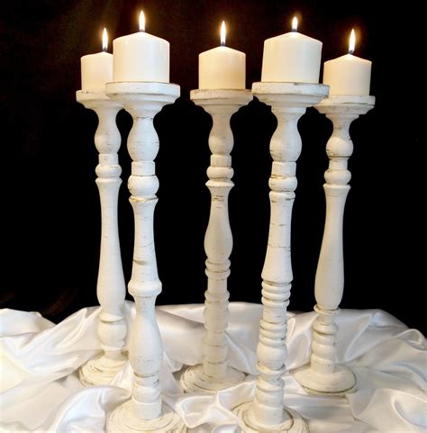 20 Inch Elegant Wedding Pillar Candle Holder Set Of Five