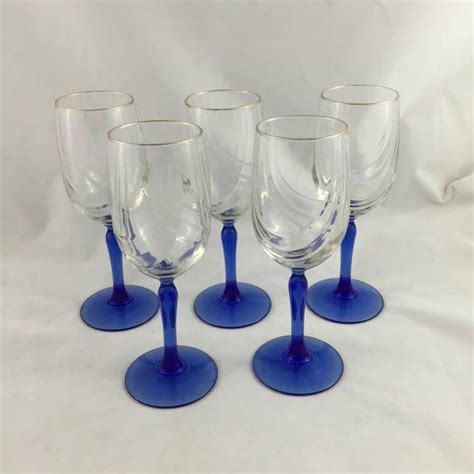 vintage lenox cobalt blue stemmed wine glasses set of 5 lenox lenox wine glasses wine glasses