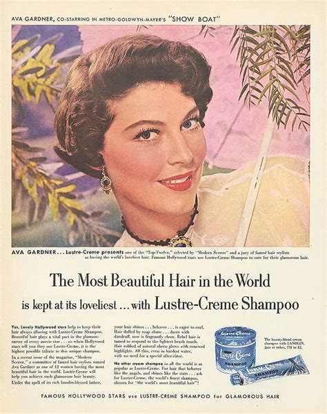 Ava Gardner For Lustre Creme Shampoo Old Celebrities Glamorous Hair