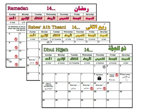 Perpetual Hijri Calendars Tj Islamic Studies