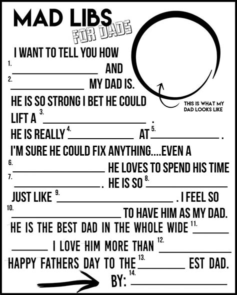 Pin By April Dikty Ordoyne On Mad Libs Fathers Day Printable Mad