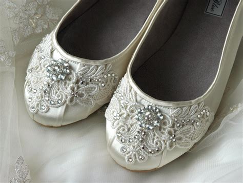 Womens Wedding Shoes Lace Wedding Ballet Flats Accessories