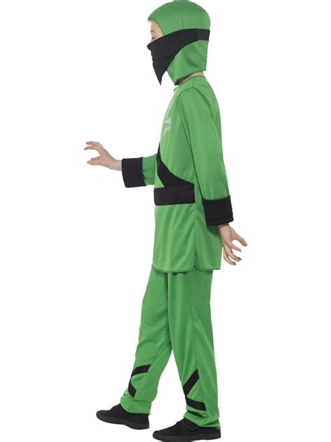 Childrens Green Ninja Assassin Fancy Dress Costume 21077