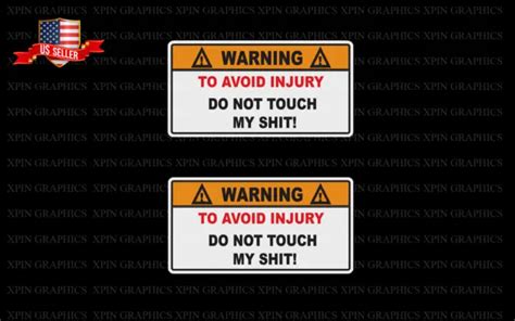 Warning Do Not Touch My Hit Vinyl Decal Sticker Pair 2 Mancave Car