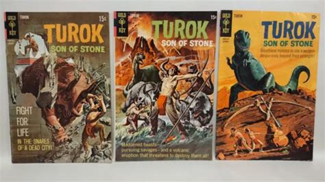 Turok Son Of Stone 1969 Gold Key Comic Lot 64 66 67 Dinosaur Hunter