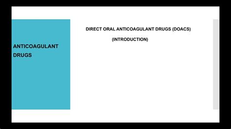 Direct Oral Anticoagulant Drugs Youtube