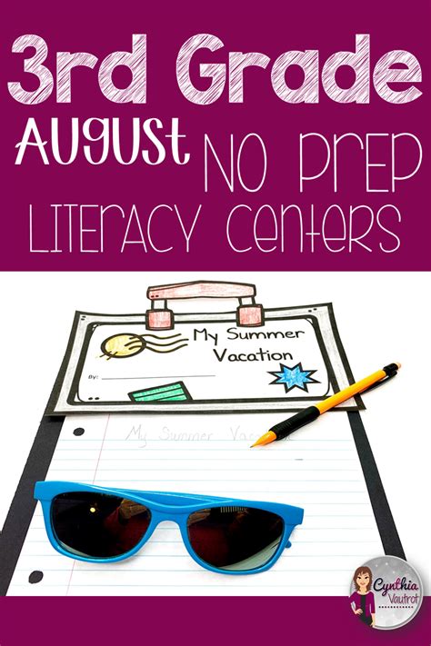 3rd Grade Back To School Literacy Centers For August No Prep Activities