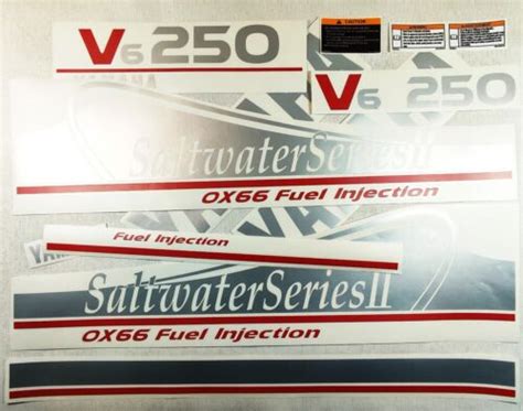 For Yamaha 250 Ox66 Saltwater Series 2 Silver Vinyl Decal Set From B M