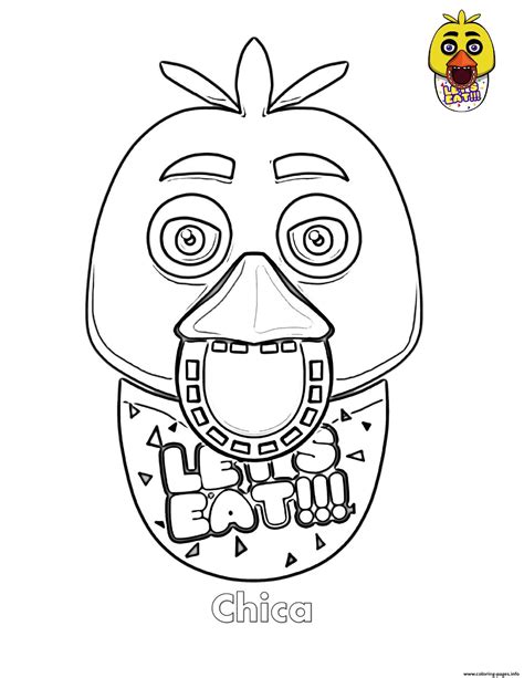 Chica Face Fnaf Coloring Page Printable Coloring Home