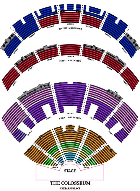 Caesars Colosseum Seating Chart With Seat Numbers