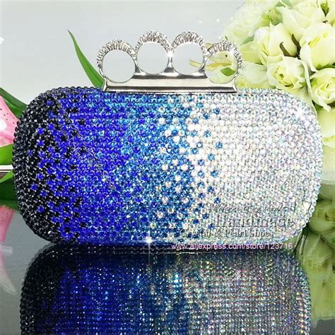 Royal Blue Crystal Beaded New Fashion Exquisite Evening Bag Noble