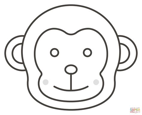 Monkey Face Coloring Page Free Printable Coloring Pages