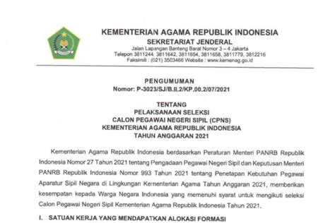 Hal yang mempengaruhi dibutuhkannya penerimaan cpns 2021. Kemenag Buka 1.361 Formasi CPNS 2021, Ini Rincian dan Cara Daftarnya - Berita Maluku Utara