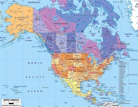 Mapa Político Da América Do Norte Gsmbrain