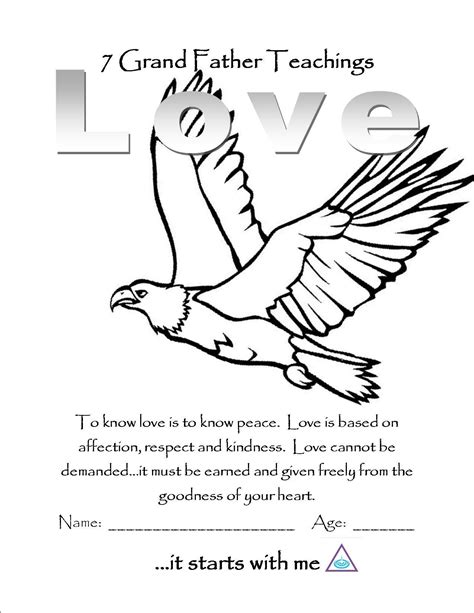 Printable 7 Grandfather Teachings Colouring Pages Barry Morrises