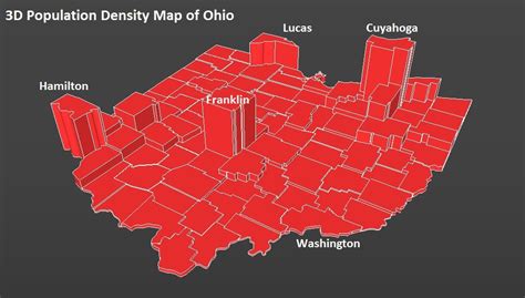 3d Population Density Map Of Ohio Maps On The Web