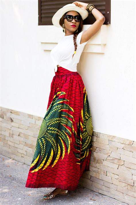 Long African Full Maxi Skirt Outfit Inspiration With Hat Skirt Outfit Inspiration Full Maxi