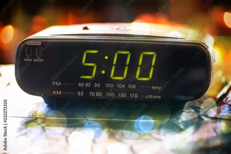 Black Digital Alarm Radio Clockalarm Radio Clock Indicating Time To