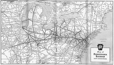 An Official 1950 System Map Of The Pennsylvania Railroad Train Map