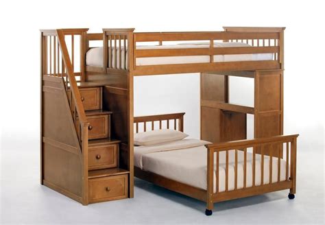 Pecan Staircase Loft Bed Modern Bunk Beds Bunk Bed With Desk Bunk Beds
