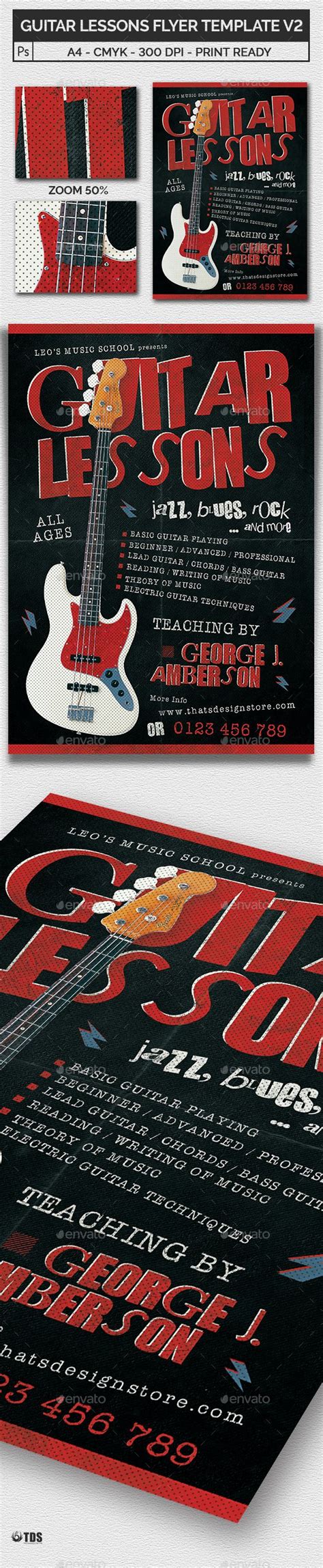 Fully customizable flyers on the site are easily downloadable and made. Guitar Lessons Flyer Template V2 | Guitar lessons, Flyer template