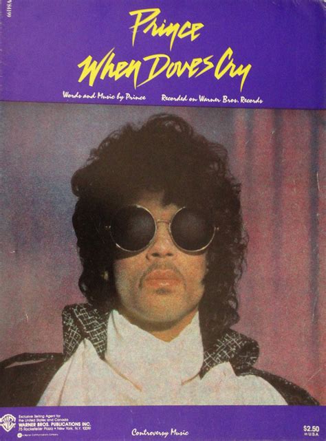 When Doves Cry vintage sheet music Prince photo cover | Etsy